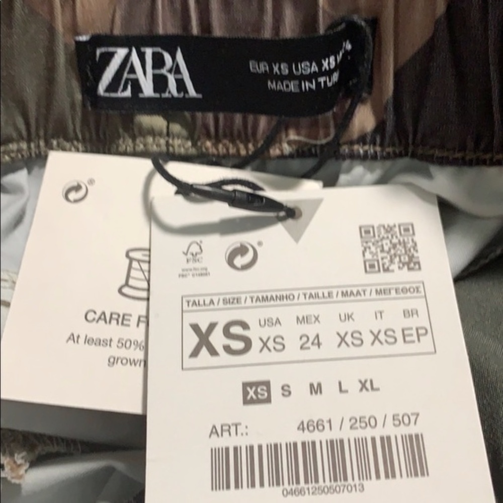New Zara Belted Camouflage Cargo Nylon Joggers Pants - Picture 10 of 14
